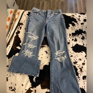 American Eagle ripped flared jeans